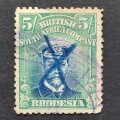 BSAC - 1913-22 Defin Issue `Admiral` - 5/- Blue/Green (Die III) - Single - Fiscally Used