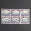 Union - 1947-54 Defin Issue - 2d Blue & Purple - Block of 6 - Used