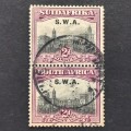 SWA - 1927-30 Defin Issue optd `S.W.A.` - 2d Grey & Purple - Pair - Used