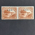 SWA - 1927-30 Defin Issue optd `S.W.A.` - 4d Brown - Pair - Unused