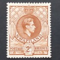 Swaziland - 1938-54 Defin Issue KGVI - 2d Yellow-brown - Single - Unused