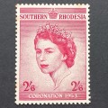 Southern Rhodesia - 1953 Coronation QEII - 2s6d Carmine - Single - Unused