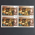 **R1 START** CAYMAN ISLANDS - 1968 CHRISTMAS - 1/4d - BLOCK OF 4 - USED