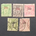 French Post Offices in China - 1894 optd `Chine` - selection of singles - Used