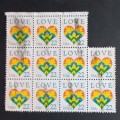 USA - 1987 Greetings Stamp `Heart` - Block of 11 - Used