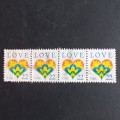 USA - 1987 Greetings Stamp `Heart` - Strip of 3 - Used