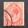 Union - 1914 Defin Issue `KGV` Coil Stamp - 1d Rose Red - Fine Used
