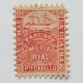 Ship Letter Stamp `San Tomas-La Guaira-Puerto Cabello` - Medio Real - VF Unused