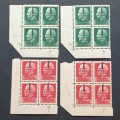 Italian Social Republic - 1944 Stamp of Italy Optd - Corner Blocks of 4 - MNH