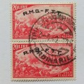 Trieste - 1948 Centenary of 1848 Revolution - 20l. Red - Vertical Pair - Used