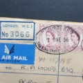 GB QEII - 1956 Registered Cover 8,5d with extra stamps Charing Cross to Lilongwe