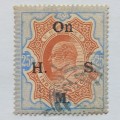 India `Official` - 1902 GB KEVII optd `On H.M.S.` - 25r Orange/Blue - Single - Fine Used