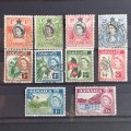 Jamaica - 1956 Defin Issue `QEII` - Part set of 10 singles - Use