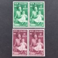 **R1 START** NEW ZEALAND - 1950 HEALTH STAMPS - SET OF PAIRS - UNUSED