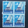 **R1 START** NEW ZEALAND - 1995 AMERICA`S CUP VICTORY - 45c - BLOCK OF 4 - USED