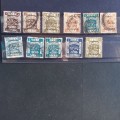 Palestine - 1918 Defin issue overprinted - selection of singles - Used