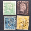 Prussia - 1850 Defin Issue - Selection of 4 Imperf Singles - Used
