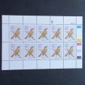 SWA - 1988 Birds of SWA - Full Set of Sheetlets of 10 - MNH