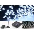 SOLAR 10M X 100L WHITE FAIRY LIGHTS FOR OUTSIDE WITH PANEL