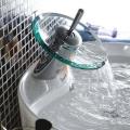 Glass Waterfall Tub Vanity Sink Faucet Tap