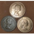 Great Britain: 3 x Half Penny, 1953, 1955 and 1967 - One bid for all 3