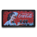 COCA-COLA  VINTAGE THEMED REPLICA; EMBOSSED METAL NUMBER PLATE HANGING SIGN - NEW