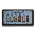 VINTAGE COCA-COLA GLASS BOTTLES THEMED REPLICA; EMBOSSED METAL NUMBER PLATE HANGING SIGN - NEW