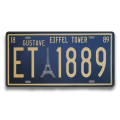 EIFFEL TOWER THEME, EMBOSSED METAL NUMBER PLATE HANGING SIGN - NEW!