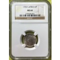 1950 6P South Africa NGC graded MS64