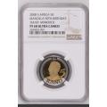 2008 South Africa R5 Mandela 90th Birthday `Rand` Mirrored NGC graded PF68 Ultra Cameo