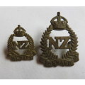 NEW ZEALAND FORCES WW2 CAP & COLLAR-LUGS INTACT