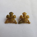 SPECIAL SERVICE BATTALION OFFICERS MESS DRESS COLLAR BADGE PAIR-LUGS INTACT