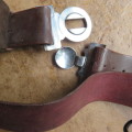 RHODESIA PRISONS -VERY RARE LEATHER BELT WITH BUCKLE-1ST ONE I EVER SEEN OR HAD-EXTENDED LENGTH 104C