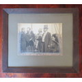 ORIGINAL FRAMED PHOTO OF SIR W. HUTCHINSON-BOER WAR- WITH HISTORY ON THE BACK -FRAME MEASURES 35X 29