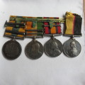 FULL SIZE BOER WAR MEDAL GROUP FOLLOWING-QUEENS SUDAN MEDAL NAMED TO 2893 PTE J CLAYTON 1ST/LINCOLN