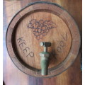 SMALL WOODEN BARREL ON STAND-HEIGHT 22CM-DIAMETER 18CM-GOOD CONDITION