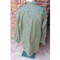 RHODESIAN OLIVE GREENS LONG SLEEVE SHIRT-SIZE EXTRA LARGE-MEASURES 60CM ARMPIT TO ARMPIT-VERY GOOD C