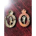 SA CORPS OF SIGNALS COLLAR BADGE PAIR -THE ONE WITHOUT LUGS-WORN 1930-59
