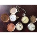 SELECTION OF 4 POCKET WATCHES -SOLD TOGETHER-MOSTLY FOR PARTS- UNTESTED