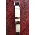 18 MM LEATHER & NYLON WATCH BAND-EXTENDED LENGTH 193 MM