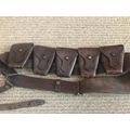 DATED 1943 .303 PATTERN BANDOLIER-MAKERS MARKINGS CAPE TOWN 5 POUCH-GOOD CONDITION