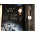 REPLICA OF THE CANADIAN PILOTS WATCH ROYAL CANADIAN AIR FORCE-1940'S WITH 15 PAGE BOOKLET ON THE HIS