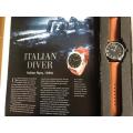 REPLICA OF THE ITALIAN DIVERS WATCH-ITALIAN NAVY-WORN 1940'S-WITH 15 PAGE BOOKLET ON THE HISTORY OF
