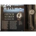 REPLICA OF THE FRENCH SEAMAN'S WATCH -WORN 1960'S WITH 15 PAGE BOOKLET ON THE HISTORY BEHIND IT