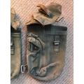 ORIGINAL OLIVE GREEN RHODESIAN AMMO POUCHES X2 IN VERY GOOD CONDITION