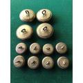 COMMANDO BRASS TUNIC BUTTONS- 4 LARGE AND 8 SMALL-SOLD TOGETHER