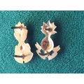 SA ENGINEER CORPS OFFICERS MESS DRESS COLLAR BADGES- 2X DIFFERENT PATTERNS