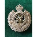 ROYAL ENGINEERS CAP BADGE,BRASS WITH SLIDER-WORN 1940'S-1950'S