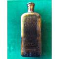 RECTANGULAR BROWN POISON BOTTLE WITH VERTICAL RIBBING-LARGE-MEASURES 17CM-1800`S-EARLY 1900