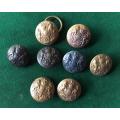 BRITISH GENERAL SERVICE BRASS TUNIC BUTTONS-SOLD IN BATCHES OF 8-DIAMETER 22MM